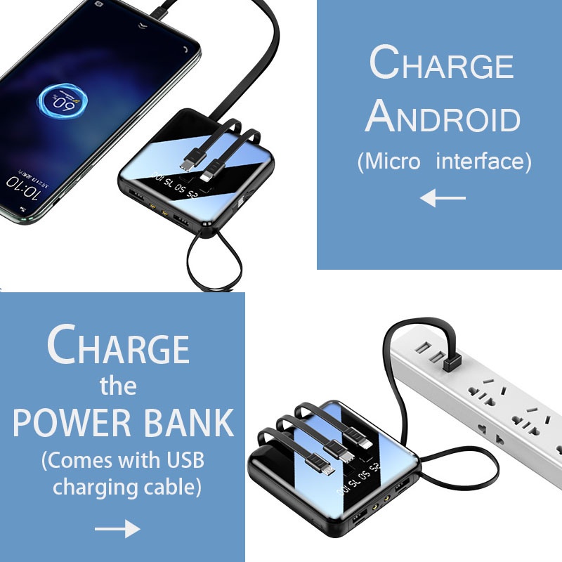 Pin Dự Phòng PowerBank 100000Tấm Sạc Pin Năng Lượng Mặt Trời Hai Cổng USB Có Đèn LED Hiển Thị 4 Cổng USB qc3.0