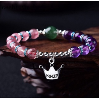 Female models of natural crystal style bracelet 0401a17