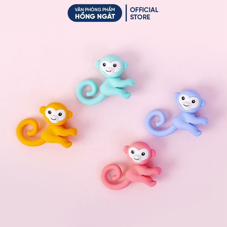 Tẩy bút chì khỉ đuôi dài, đồ dùng học tập dễ thương gôm tẩy cute giá rẻ làm quà tặng học sinh văn phòng phẩm T39