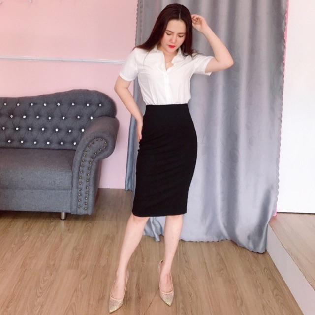 Chân Váy Bút Chì Xẻ Sau Dáng Dài 62cm Ôm Body | BigBuy360 - bigbuy360.vn