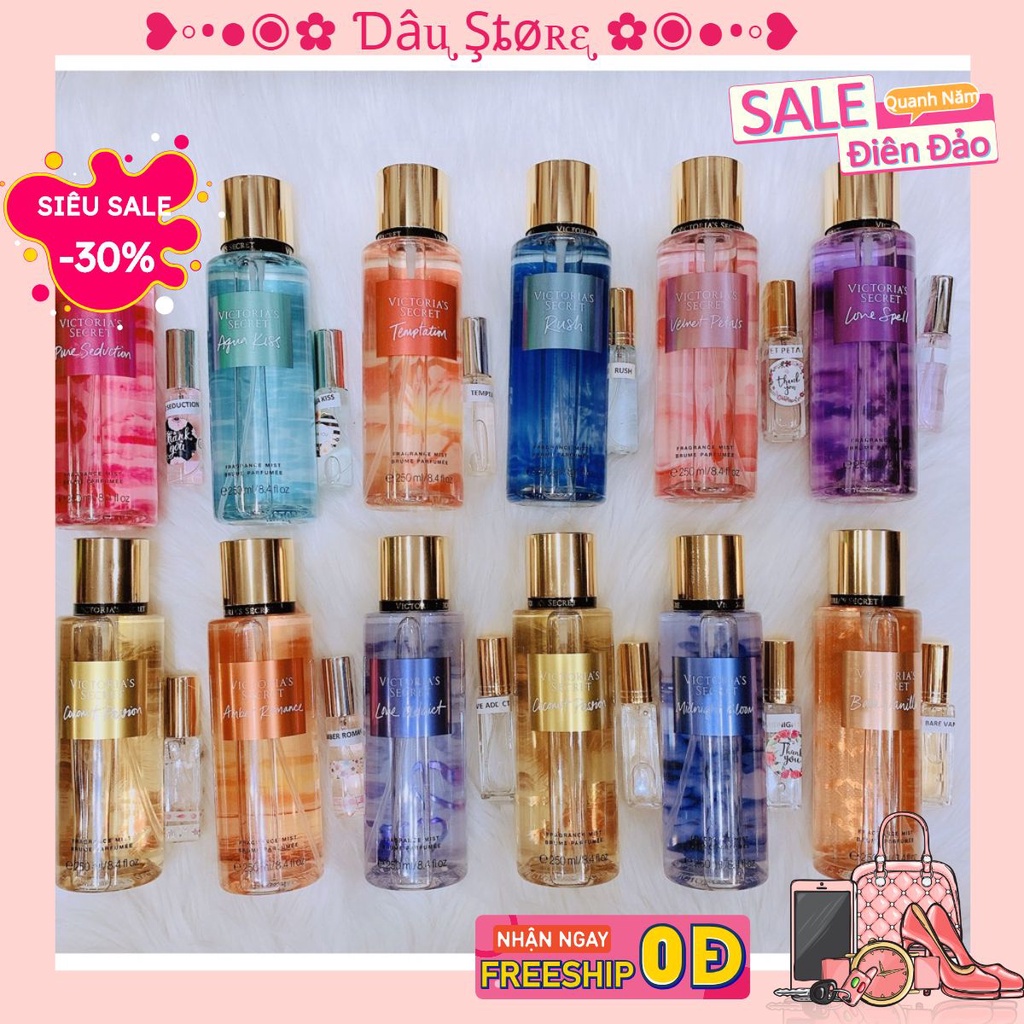 [ Bill Mỹ ] [ 10 ml ] Xịt thơm toàn thân Victoria Secret và Bath Body Works