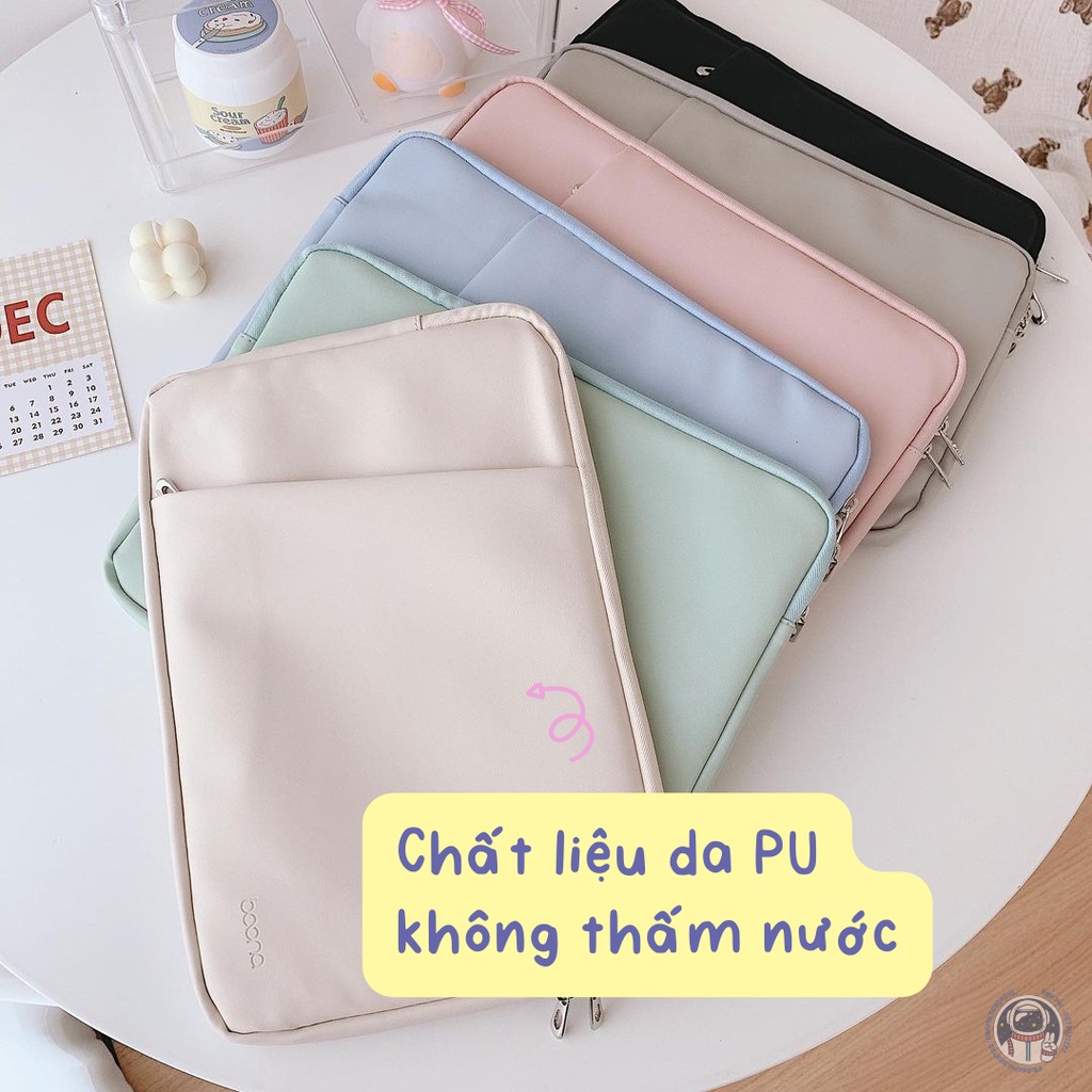 Túi Chống Sốc Laptop Da PU Cao Cấp Chống Nước 13.3 inch Trơn Pastel