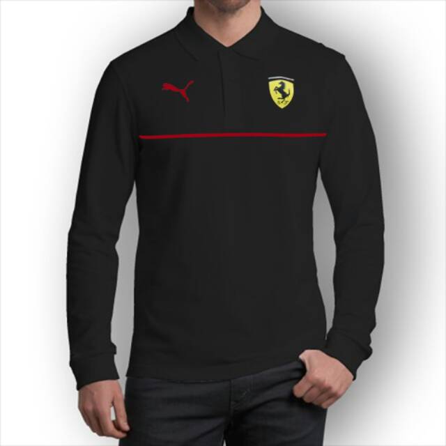 Áo Polo Tay Dài In Logo Ferrari Puma Thời Trang