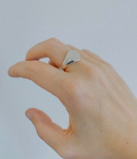 Nhẫn Signet Ring bạc 925 mạ vàng 18k