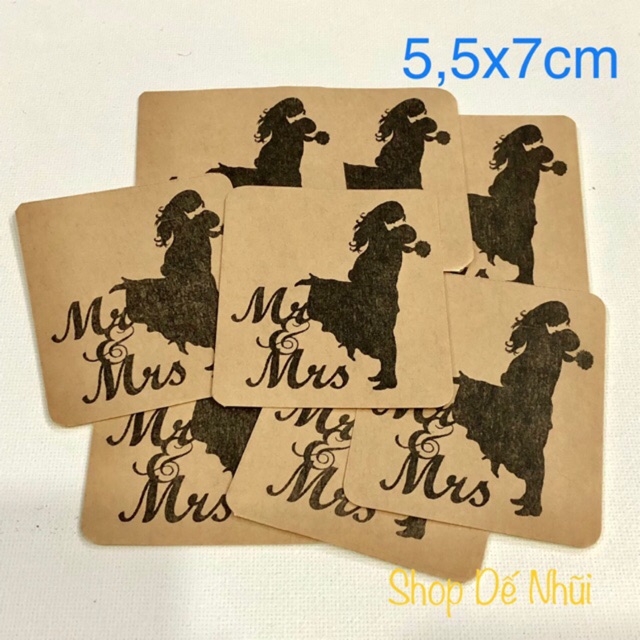 10 Nhãn Dán Sticker “MR & MRS”