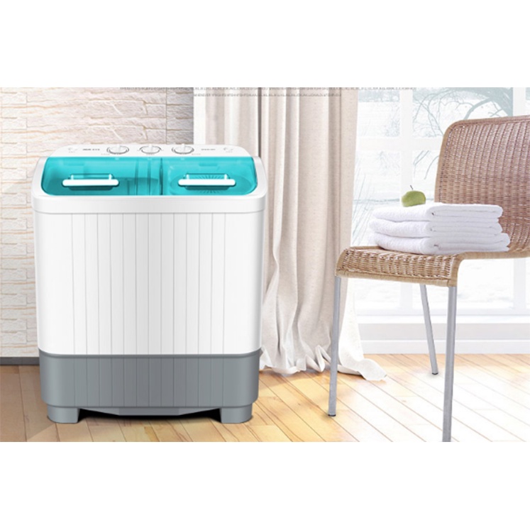 HÀNG TỐT + QUÀ TẶNG Máy giặt mini 2 lồng AUX bán tự động giặt 8kg quần áo - Máy giặt gia đình cao cấp