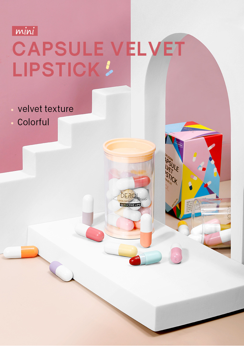 Set 6/16 son môi DEROL mini nhung lì lâu trôi cao cấp đẹp mắt dạng viên thời trang | BigBuy360 - bigbuy360.vn