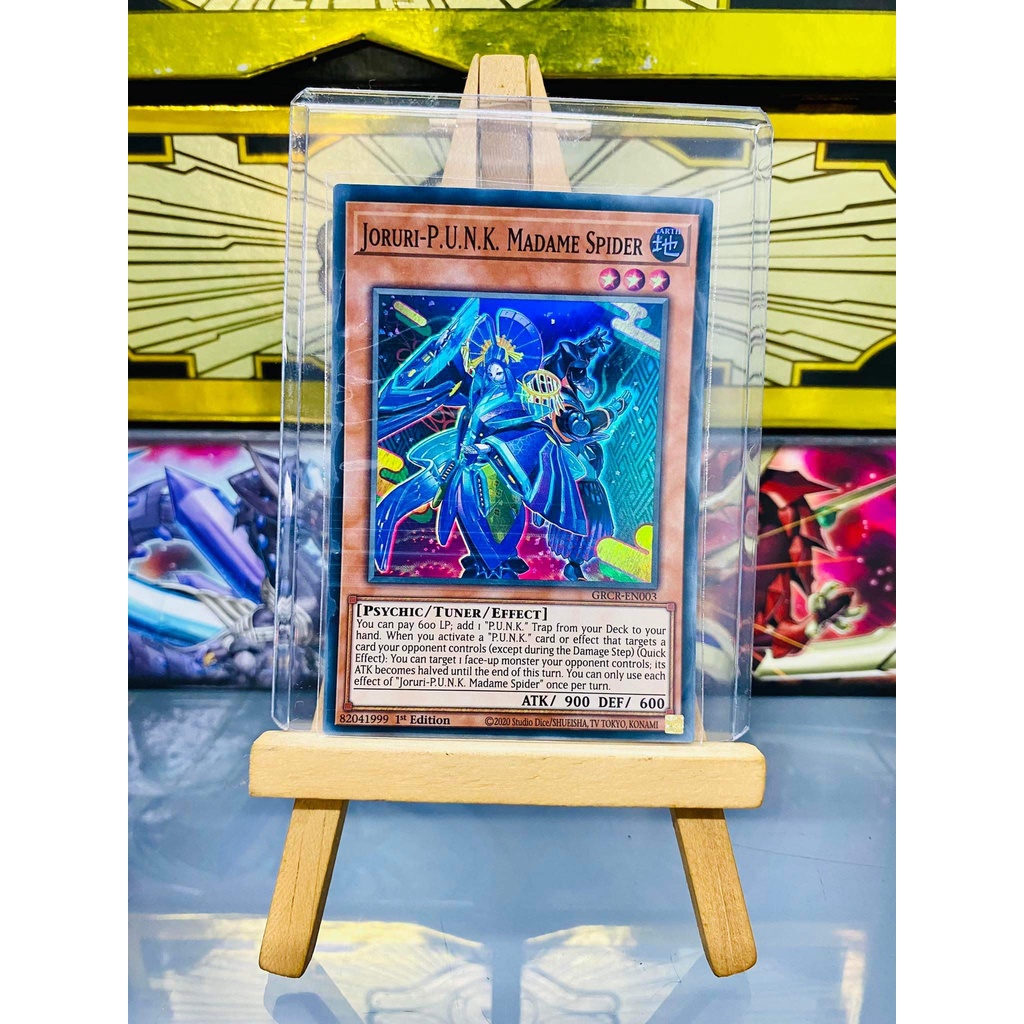 Lá bài thẻ bài Yugioh Joruri-P.U.N.K. Madame Spider - Super Rare - Tặng bọc bài nhựa bảo quản