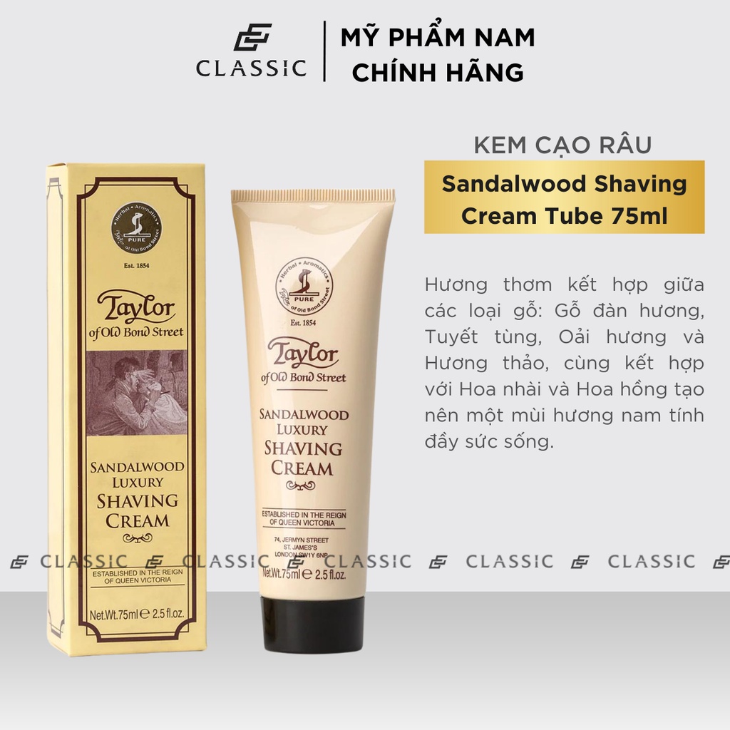 Kem Cạo Râu Taylor of Old Bond Street Shaving Cream Tube 75ml