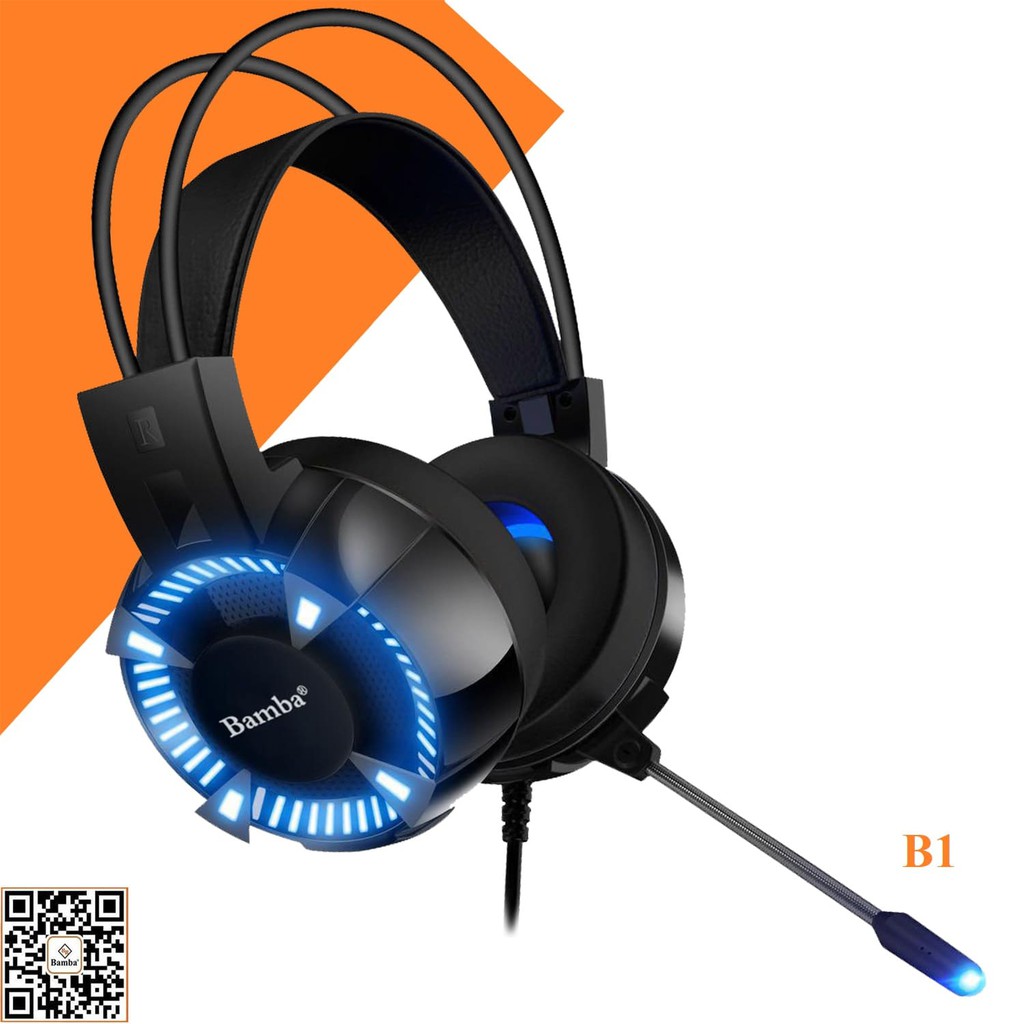 TAI NGHE CHỤP TAI CÓ DÂY CHUYÊN GAME LED BAMBA B1