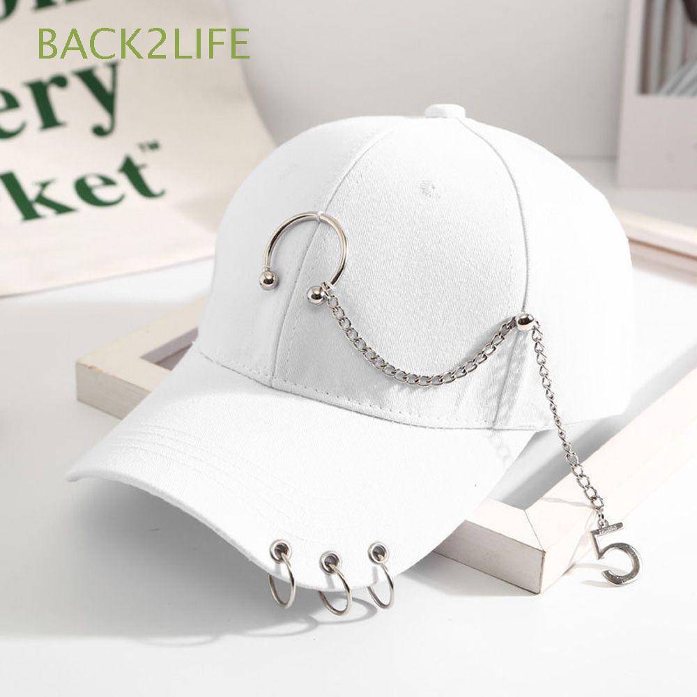 Mũ Lưỡi Trai Phối Khoen Tròn Phong Cách Hip Hop Đơn Giản Có Thể Điều Chỉnh Kích Thước 2Life