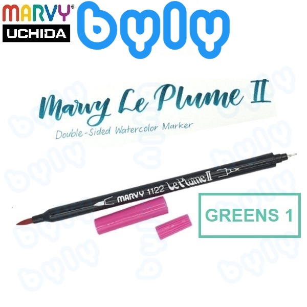 [GREENS 1] Bút lông màu hai đầu chất lượng cao Marvy Le Plume II - 1122