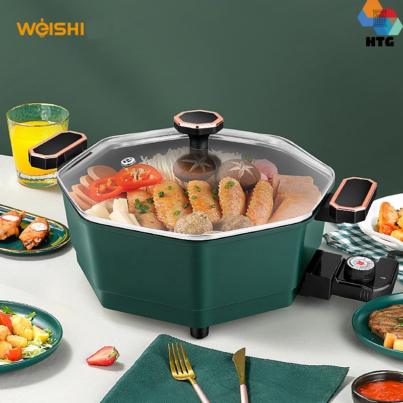 Nồi lẩu điện Weishi SDO-010, dung tích lớn sử dụng 6-8 người, thiết kế bát giác thế hệ mới