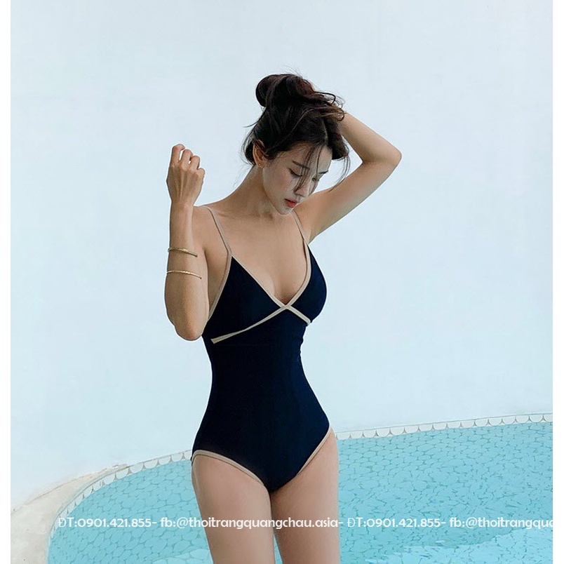 [Hàng Nhập] Đồ bơi- Bikini liền thân sexy tím xanh #2392 Có Ảnh Chụp