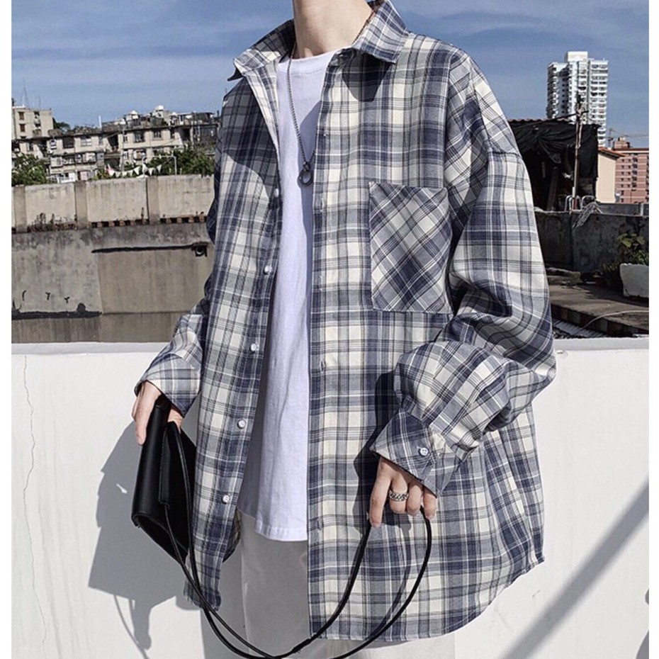 Áo sơ mi khoác ngoài form rộng - somi nam nữ oversize sọc số 10 - 2N Unisex
