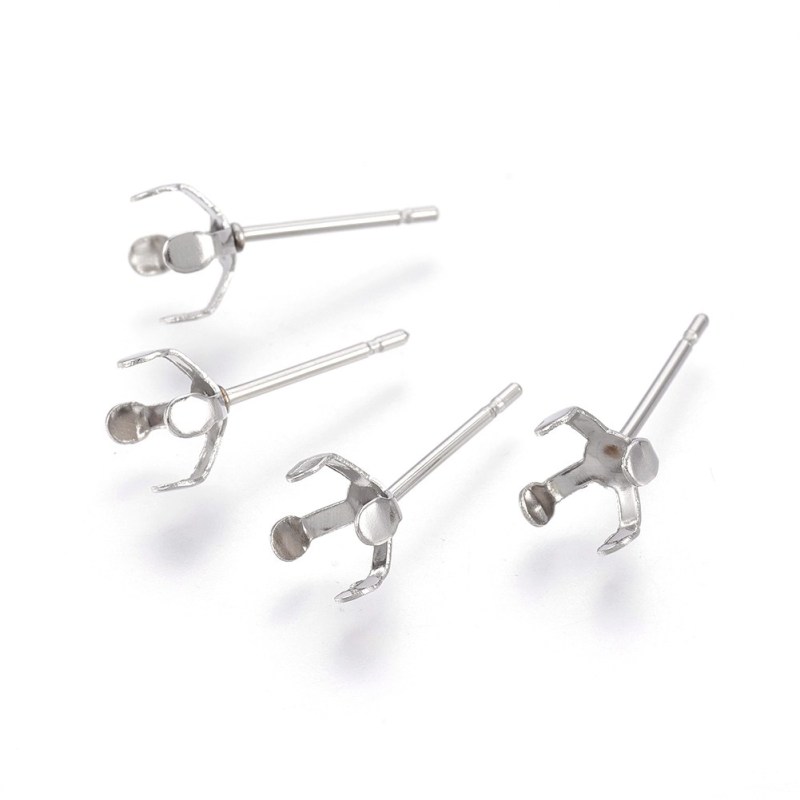 10 Khóa hoa tai dạng xỏ bằng thép không gỉ 304