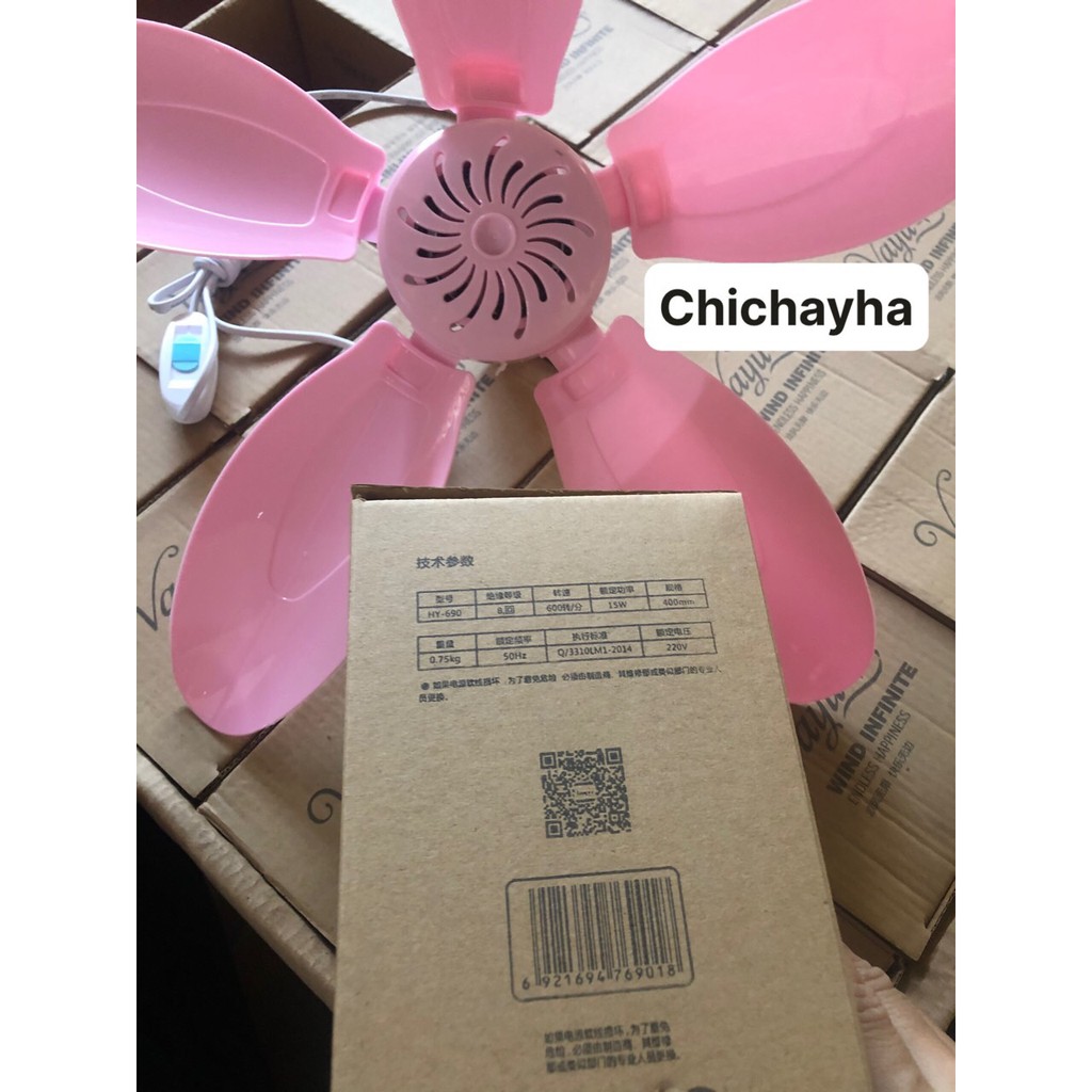 💗Quạt Trần màn 5 cánh Hồng đẹp mắt HY-690