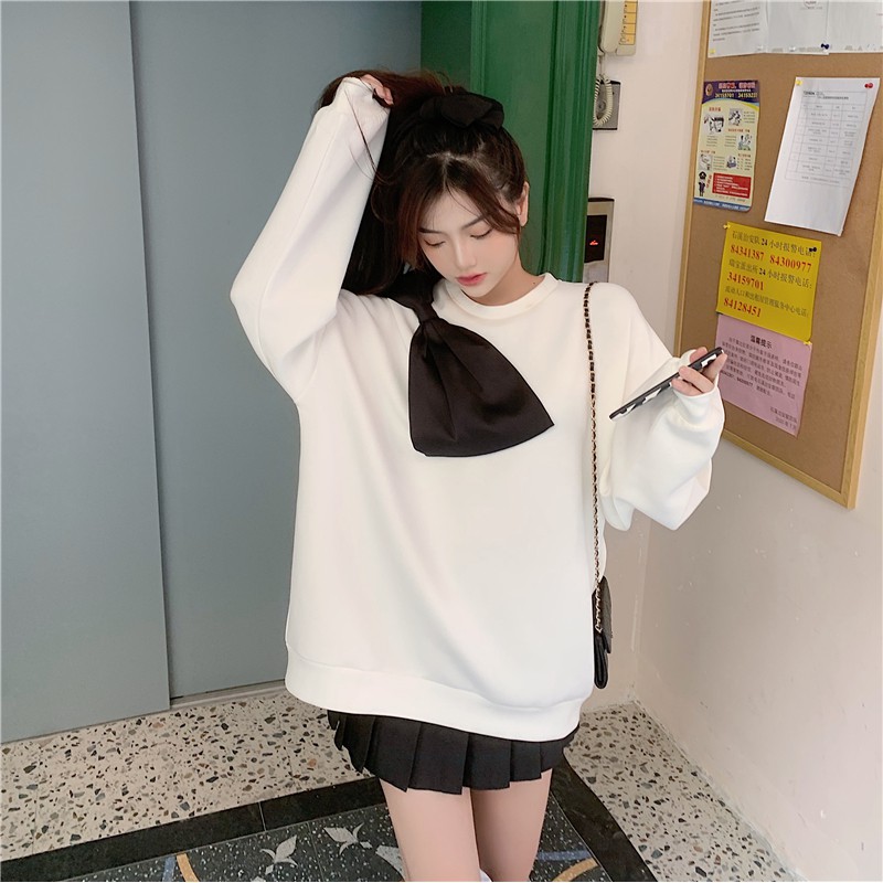 ÁO HOODIE NƠ THU ĐÔNG THỜI TRANG NỮ - EMILYSHOP