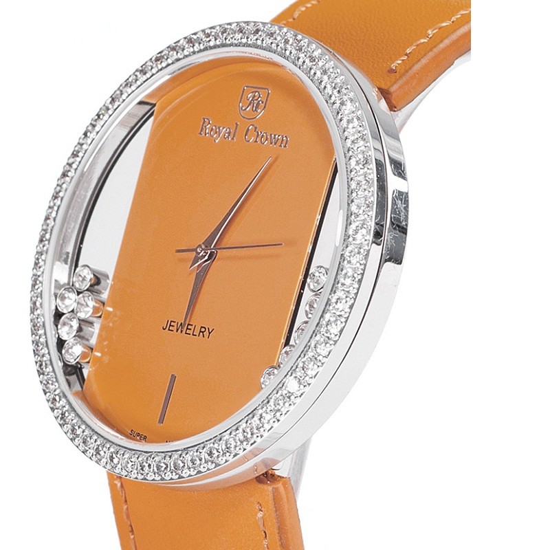 Đồng hồ nữ chính hãng Royal Crown 6110 dây da cam