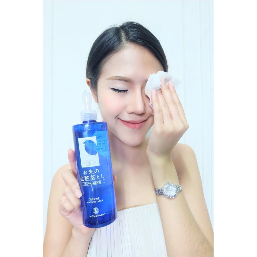 Nước Tẩy Trang Gạo Hữu Cơ Dưỡng Trắng, Lành Tính MOMOTANI White Moisture Clear 390ml