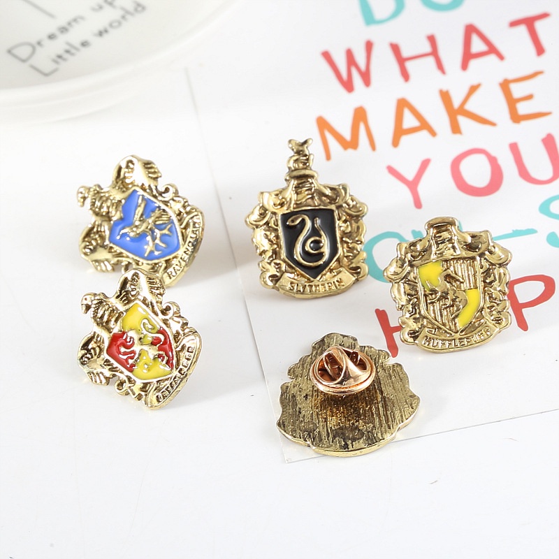 Set 5 huy hiệu cài áo phong cách phim Harry Potter thời trang