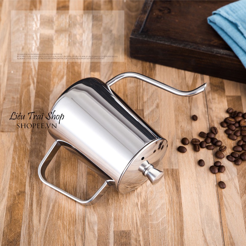 Bình cổ ngỗng bình drip pha cà phê cafe ấm cổ ngỗng vòi dài 600ml