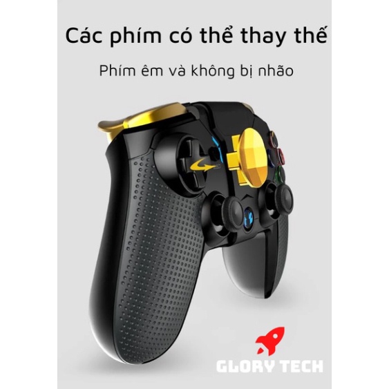 Tay cầm chơi game IPEGA 9118 Golden Warrior Mạ vàng 24K - Gamepad Phím bấm vật lý chân thật| Nhiều chế độ chơi khác nhau