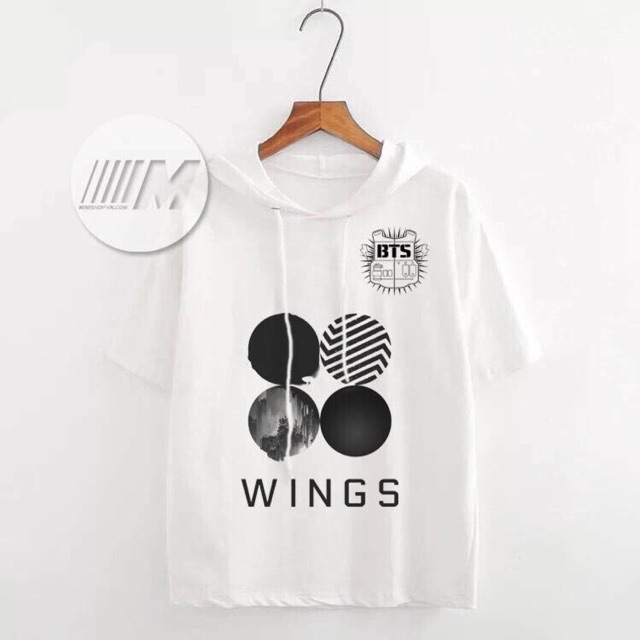 Áo hoodie tay lỡ BTS wings