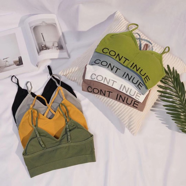 Áo Bra 2 dây in chữ siêu xinh TRIPBLT T DRESS- Free size