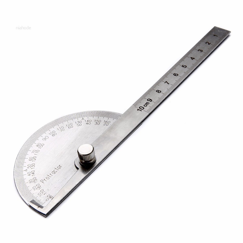 Thước đo góc 180 độ kích thước 198 x 53 x 14mm bằng thép không gỉ