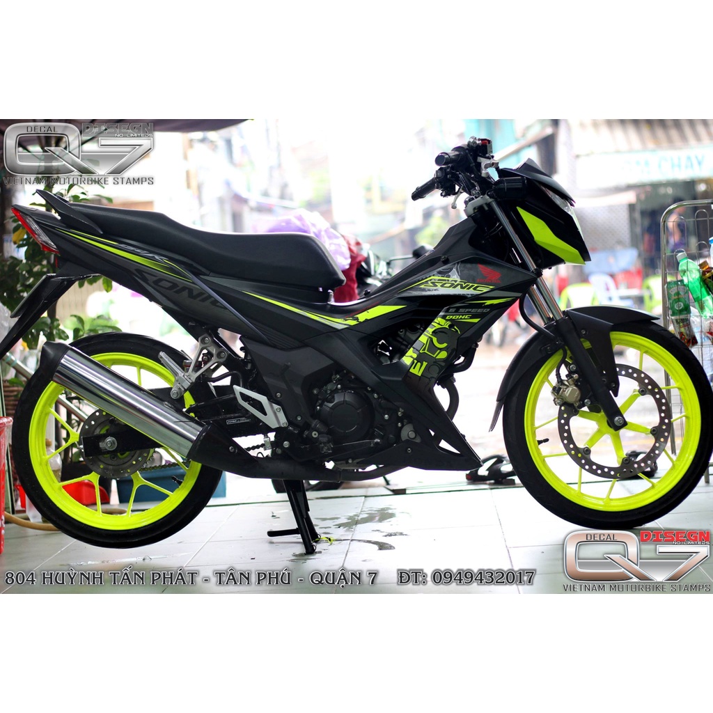 Tem rời sonic 150 xanh đen - decalq7