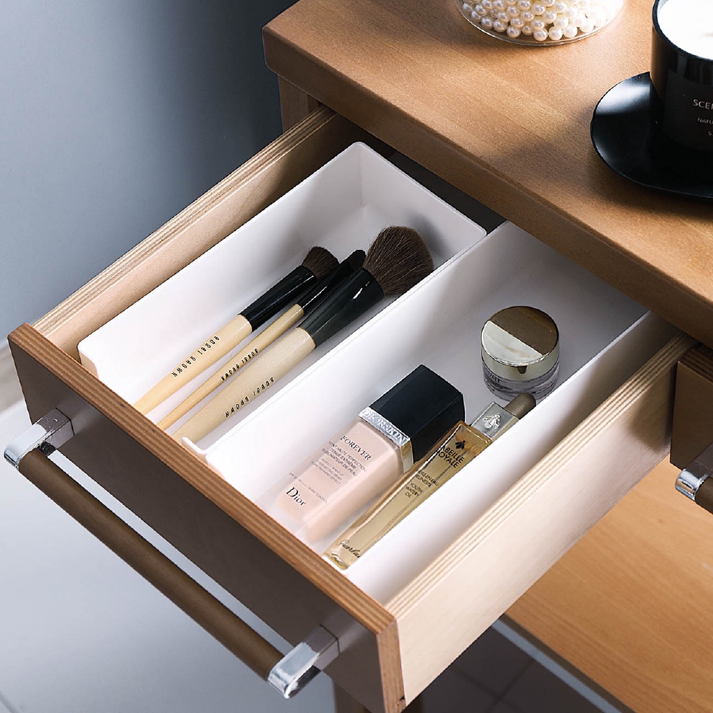 Hộp Chia Ngăn Kéo JUJIAJIA Hình Chữ Nhật Bằng Nhựa Nhỏ Có Miếng Đệm