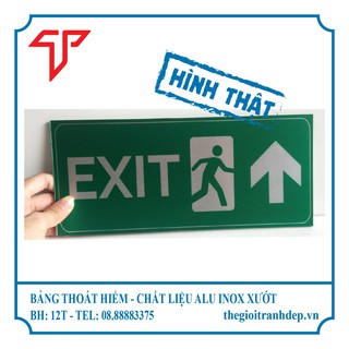 Bảng lối thoát hiểm, bảng exit, bảng chỉ dẫn, biển hướng dẫn exit in UV trên alu độ bền trên 5 năm có keo phía sau