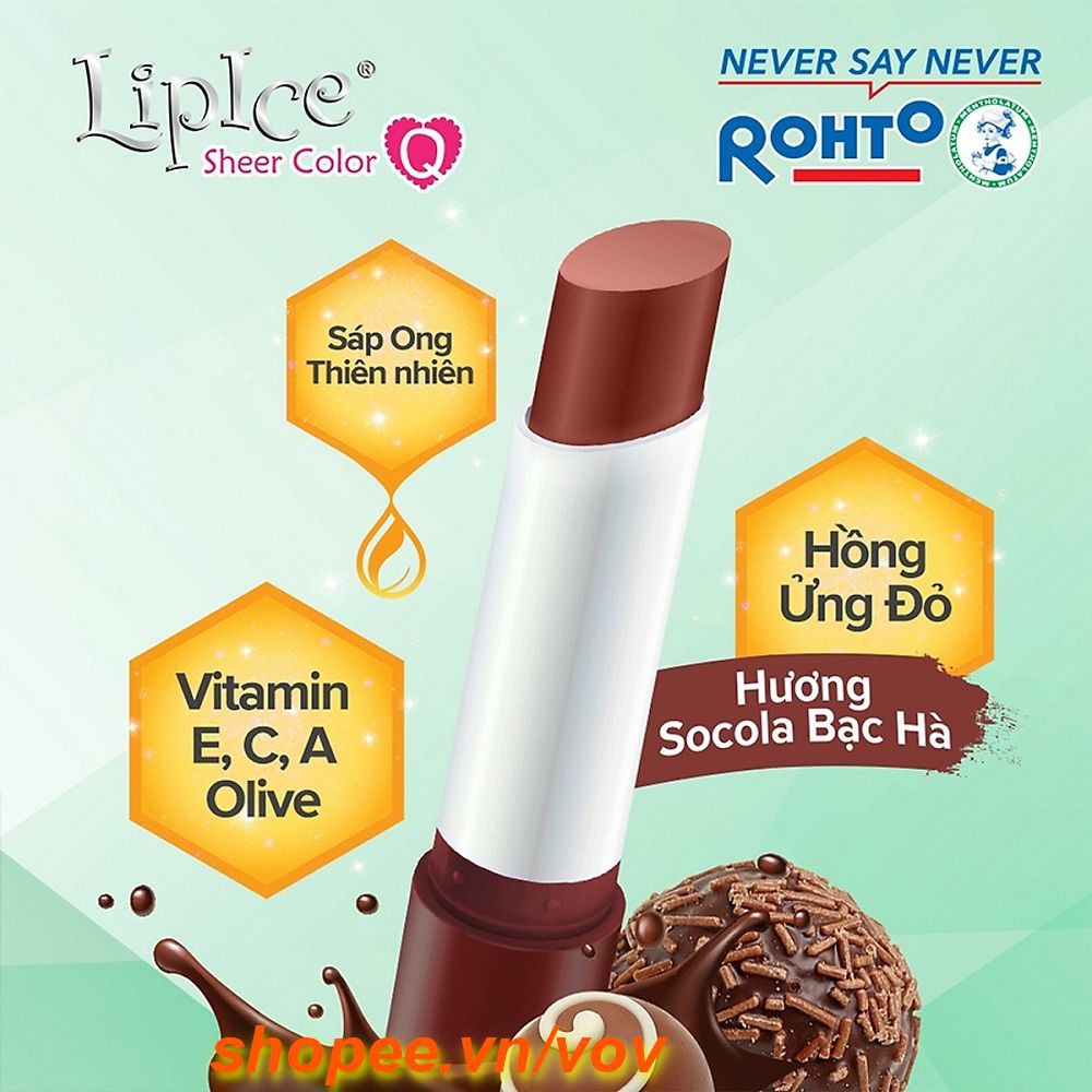 Son Dưỡng Lipice Sheer Color Q 2.4g choco mint 100% chính hãng.