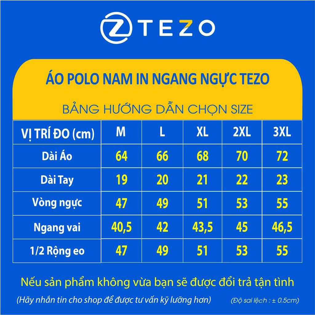 Áo polo nam Tezo phông nam có cổ thiết kế in ngang ngực 23APCH038