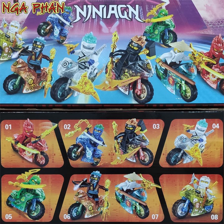 Combo 2 Ninja Cưỡi Mô Tô Siêu Đẹp Ninjago Lego MG Đồ Chơi Xếp Hình Lắp Ráp