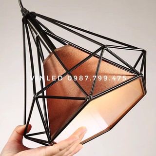 Đèn thả đơn kim cương khung sắt tĩnh điện kèm bóng led phi 250 CỬA HÀNG ĐÈN DUY TOÀN