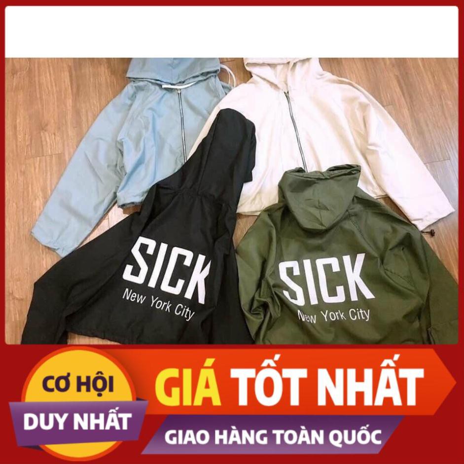 Áo khoác nữ  Áo khoác dù nữ chống nắng SICK Xanh Rêu năng động, trẻ trung, thoáng mát. [CHIVA-TP]