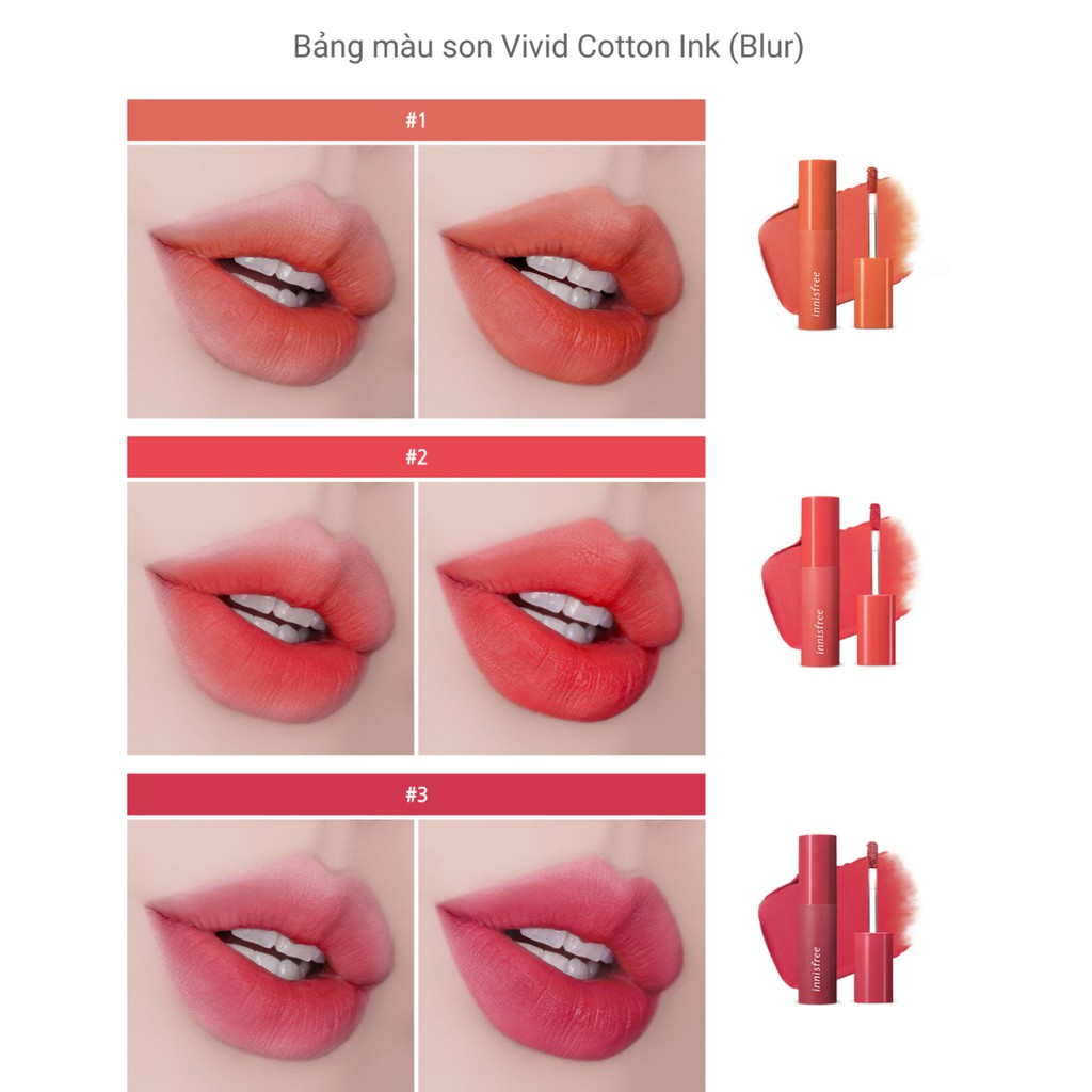 Son kem lì lâu trôi innisfree Vivid Cotton Ink Blur 4g | BigBuy360 - bigbuy360.vn