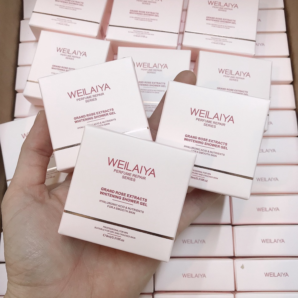 Sữa tắm Weilaiya trắng da cánh hoa hồng, sữa tắm tủy mật hoa hồng. Mini size 9ml