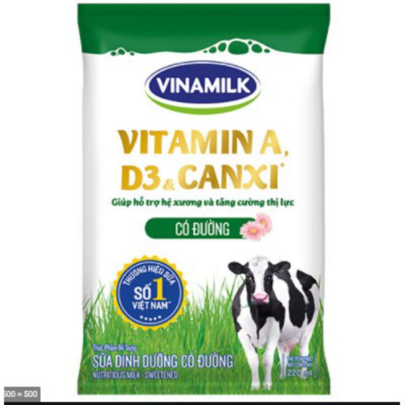 [COMBO 10 BỊCH] SỮA TƯƠI VINAMILK ĐỦ VỊ {220ml x 10 bịch}