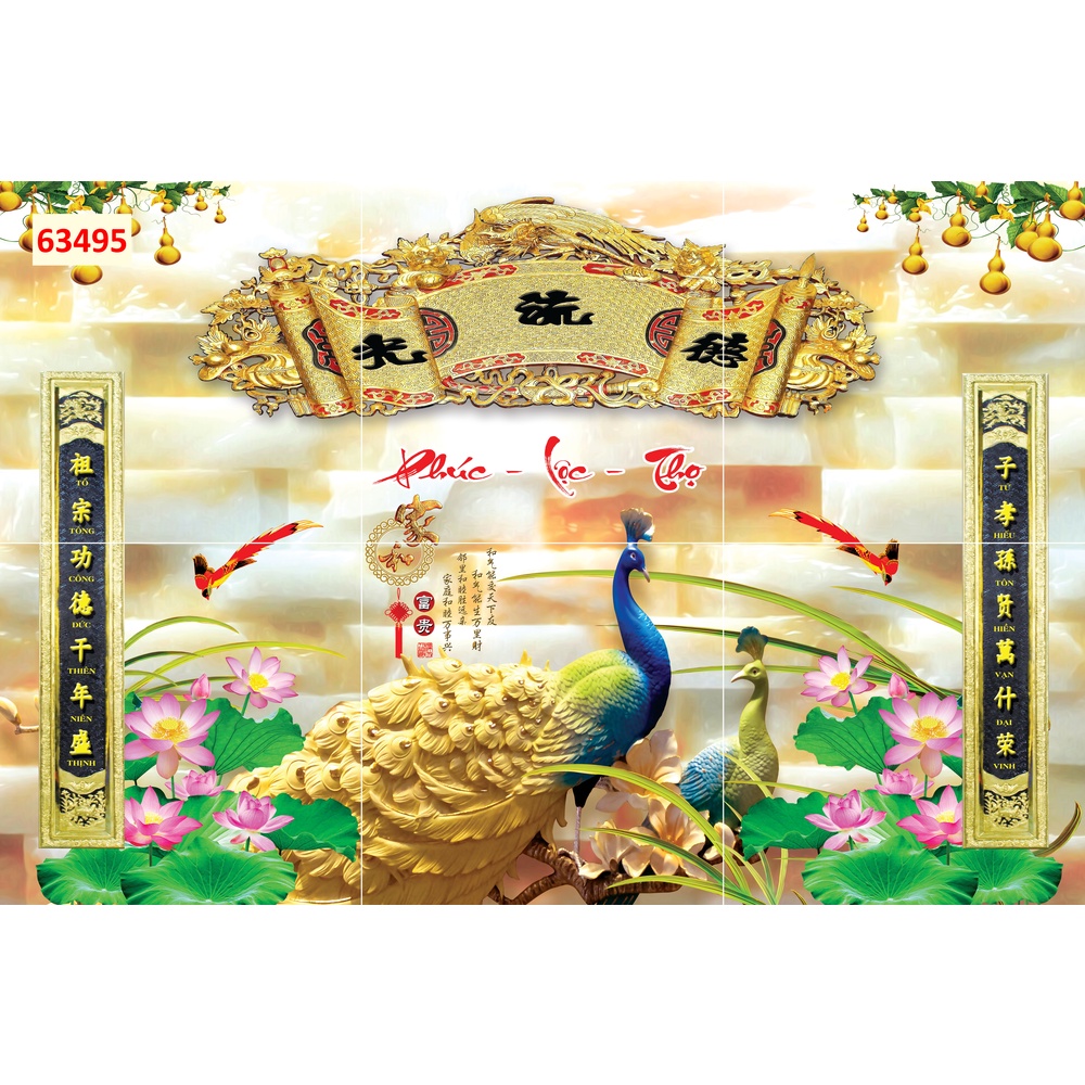 Tranh dán tường tôn giá hình công, câu chữ ý nghĩa in theo kích thước yêu cầu