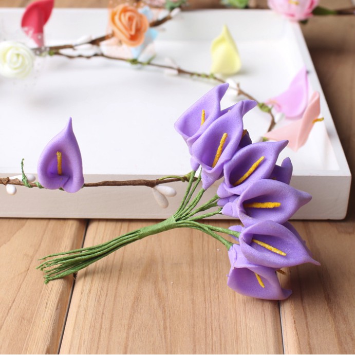 Bộ 12 bông hoa thủy vu nhân tạo dùng cho trang trí