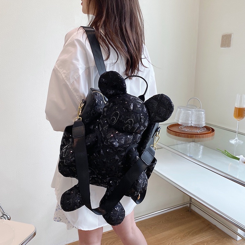 Balo chuột Mickey size vừa đính kim sa cực lạ mắt