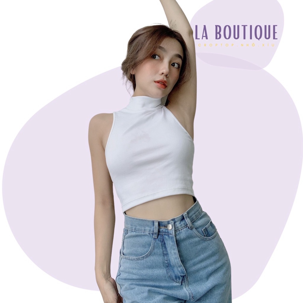 Áo cổ lọ sát nách khoét sâu thun Borip 4 chiều cao cấp La Boutique SM20