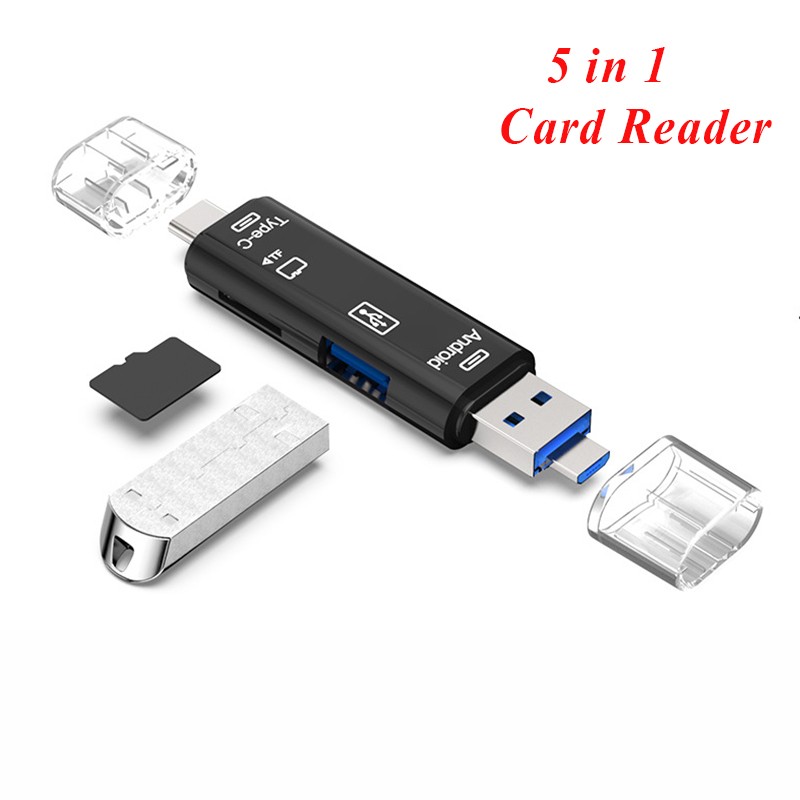 Đầu Đọc Thẻ Nhớ Usb 2.0 Loại C / Usb / Micro Usb Sd Tf 5 Trong 1