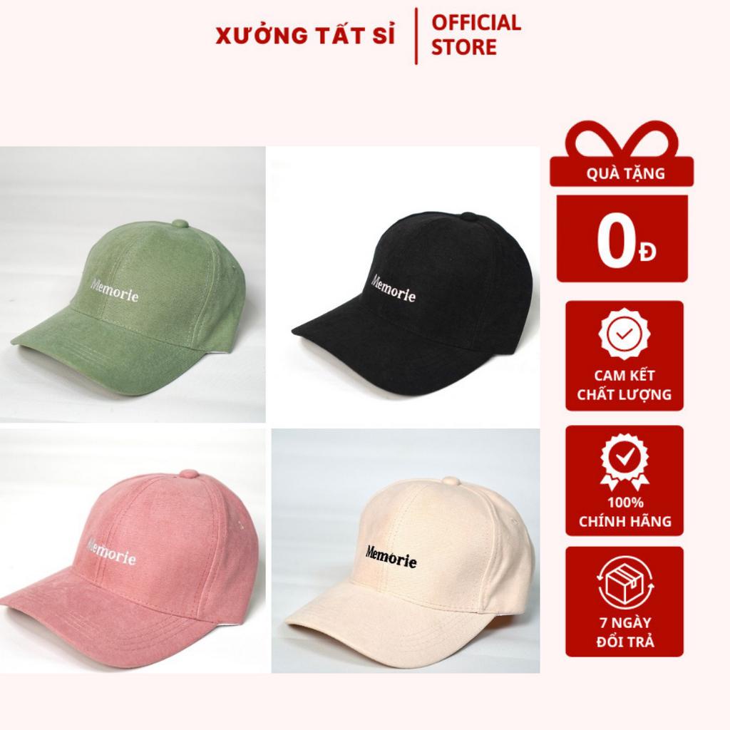 Mũ Lưỡi Trai, Nón Kết Thêu Chữ Memorie Phong Cách Ulzzang Chất Vải Nhung Gân Mềm Mịn, Thoáng Mát, Thấm Hút Mồ Hôi