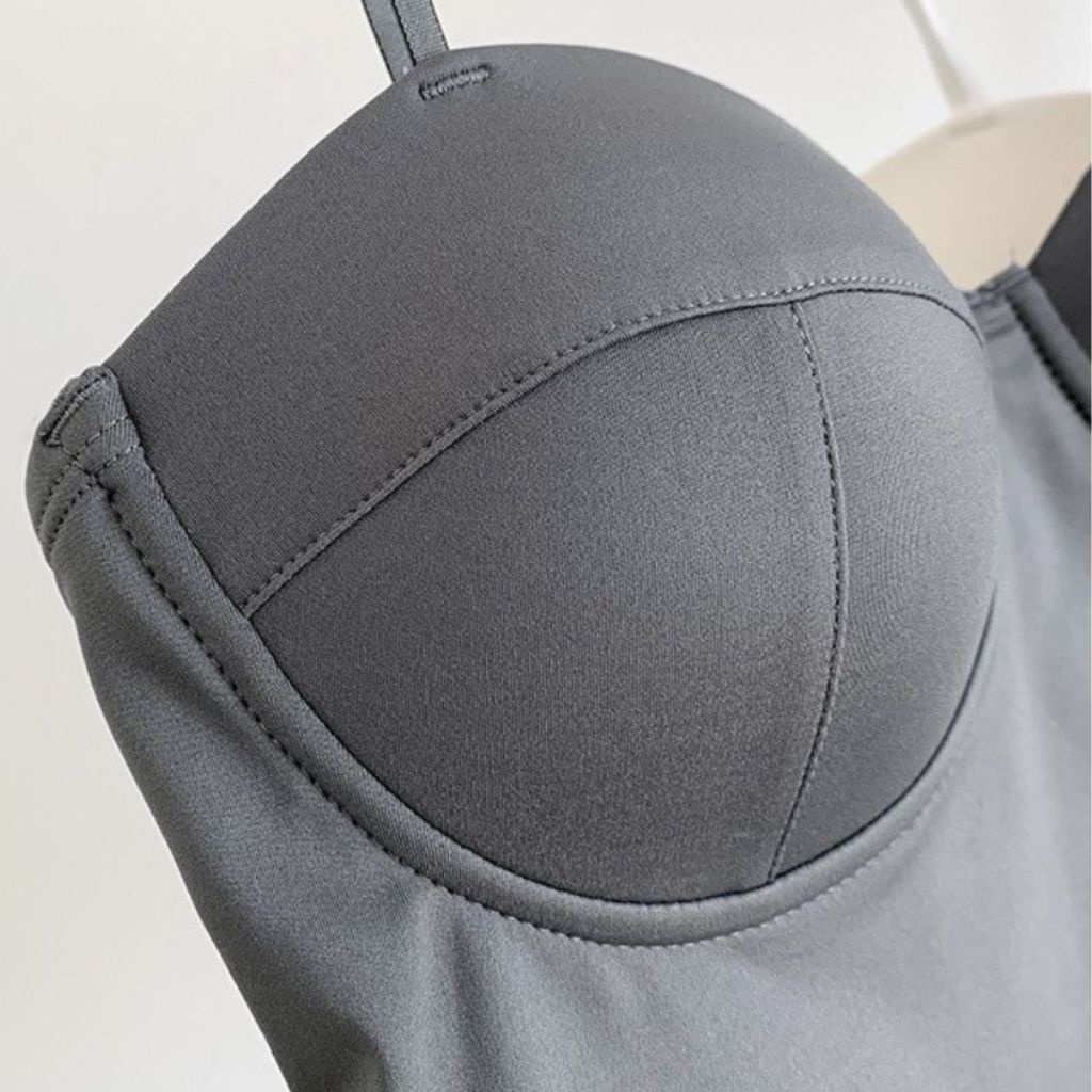 Áo bra nữ 2 dây chất su thun lạnh, Áo lót đệm mút mỏng mặc cực mát phong cách croptop đẹp và trẻ chung LANIXA B5026