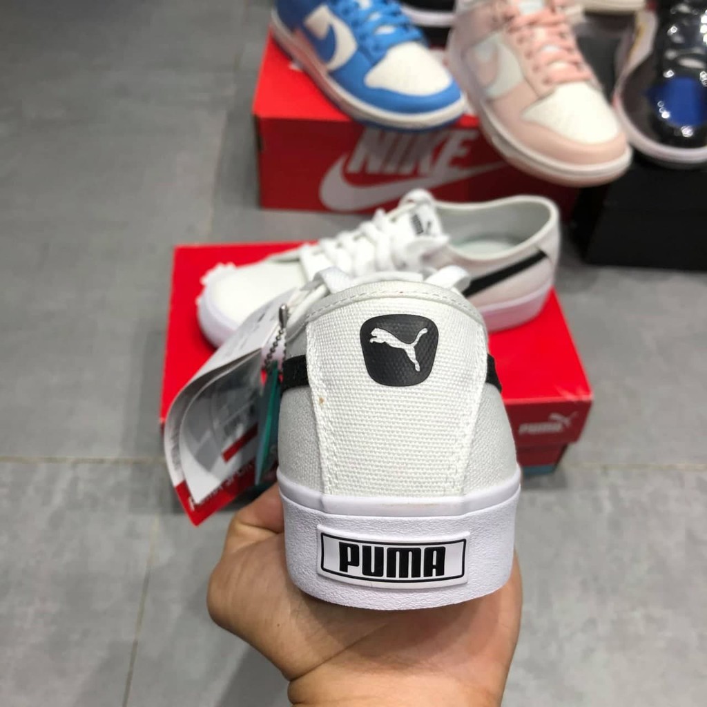 Giày Puma Bari CV - 37436202 - Trắng sọc Đen - KH