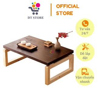 Bàn trà gấp gọn thông minh ngồi uống nước, uống trà phòng khách, bàn sofa chân gỗ tự nhiên có thể làm bàn học tiện dụng